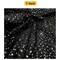Black Stretch Mesh Iridescent Sequins Fabric Quinceanera Prom